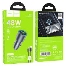 Hoco 48W USB C + USBA Fast Charging Metal Car Charger - Z60