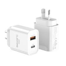 ELEKFONE 20W Dual Port Fast Charger – USB-C + USB-A