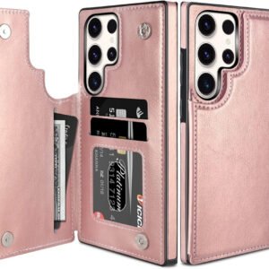 S23 Wallet Case Rose Gold Color
