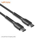 VFAN Super Fast Charging Cable with Reinforced Long Grip (X22) – 60W Type C to Type C 1.2m