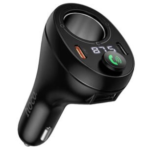 120W FM Car Kit with PD+QC, Cigarette Lighter Hub, LED Display (E88)