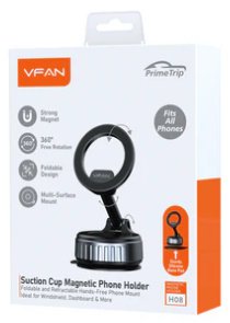 Magnetic Multi-Surface Suction Cup Phone Mount with Foldable Arm (H08)
