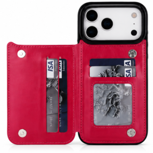 Leather Wallet Case with Kickstand & Card Slots | Magnetic Clasp
