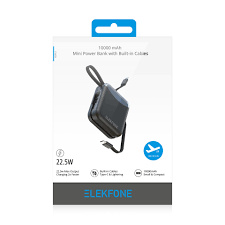 Elekfone 10000mah  minipower bank builtin cable CW09