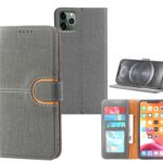 PU leather flip case canvas finish 3 card slot 
