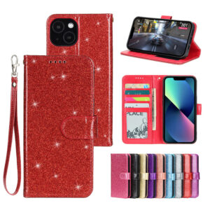 Wallet Case Shiny Glitter Finish 3 Card for all brands
